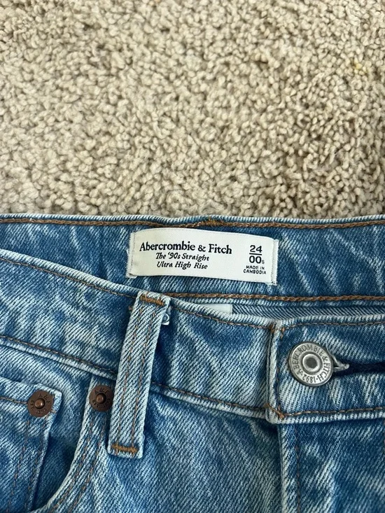 Classic Medium Light Blue High-Rise Straight Leg Jeans - Picture 2 of 4